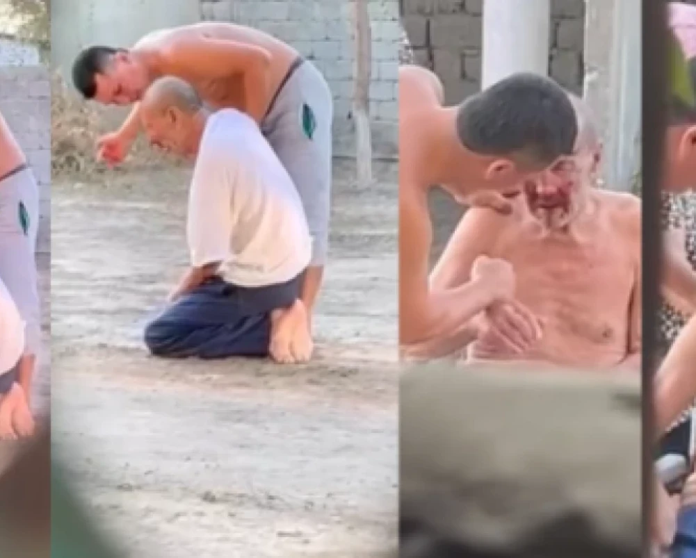 Қария әжесін ұрсып жатыр